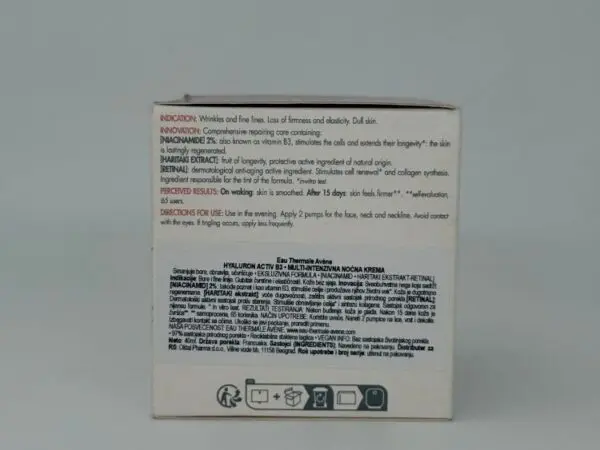 AVENE HYALURON ACTIV B3 MULTI-INTENZIVNA NOĆNA KREMA 40ml