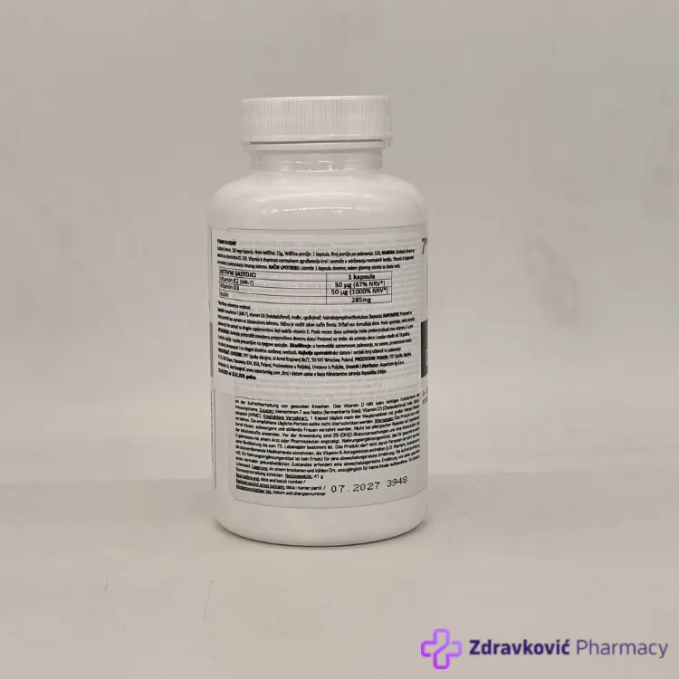 7 NUTRITION VITAMIN D3+K2 MK7 120 kapsula - Slika 2