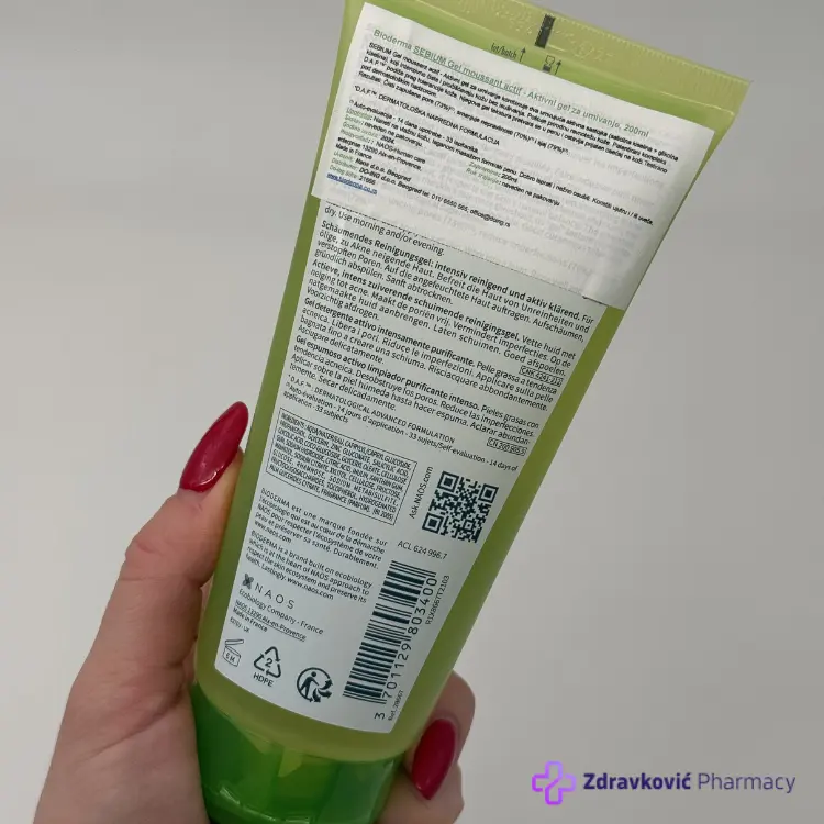 BIODERMA SEBIUM GEL ACTIF ZA UMIVANJE 200 ml