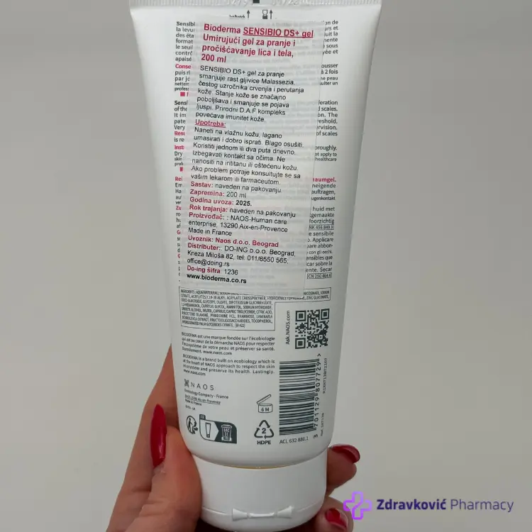 BIODERMA SENSIBIO DS+ GEL ZA PRANJE LICA I TELA 200 ml