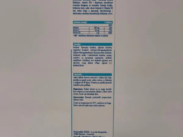 BIOFAR KALCIJUM 500mg +D3 20 šumećih tableta