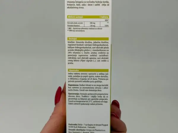 BIOFAR VITAMIN C ACEROLA 500mg 20 šumećih tableta
