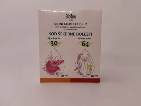 BIOTEO KOMPLET BR. 2 KOD ŠEĆERNE BOLESTI (DIJABETESA) - 2x50ml