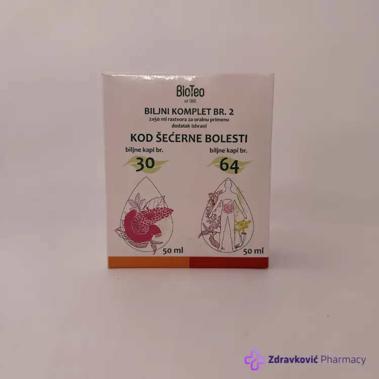 BIOTEO KOMPLET BR. 2 KOD ŠEĆERNE BOLESTI (DIJABETESA) - 2x50ml