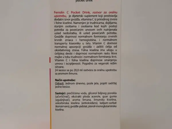 ESI FERROLIN C POCKET DRINK 24 kesice
