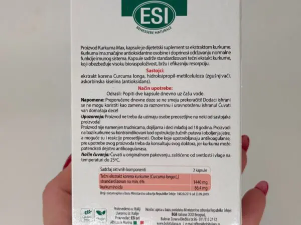 ESI KURKUMA MAX NATURCAPS LIQUID 30kapsula