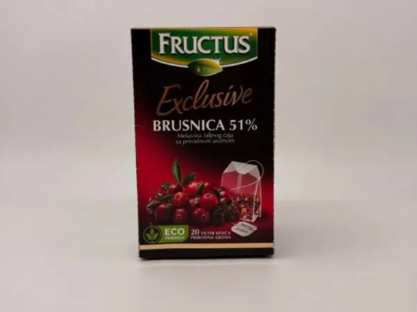 FRUCTUS ČAJ BRUSNICA 51% 20 filter kesica