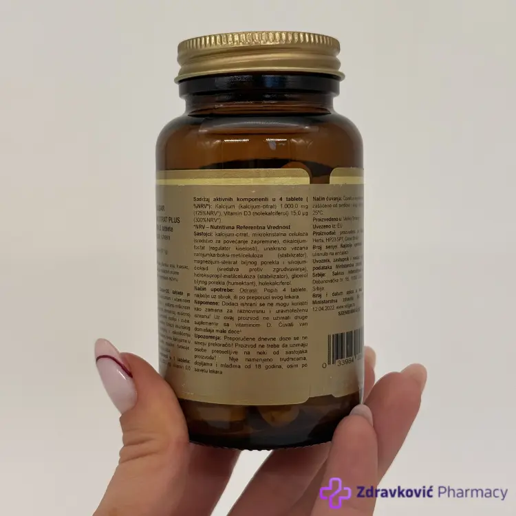 Solgar Kalcijum citrat + vitamin D 60 tableta - Slika 3