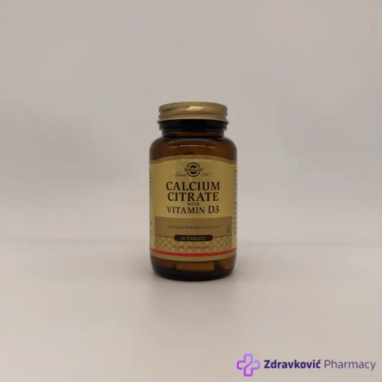 Solgar Kalcijum citrat + vitamin D 60 tableta