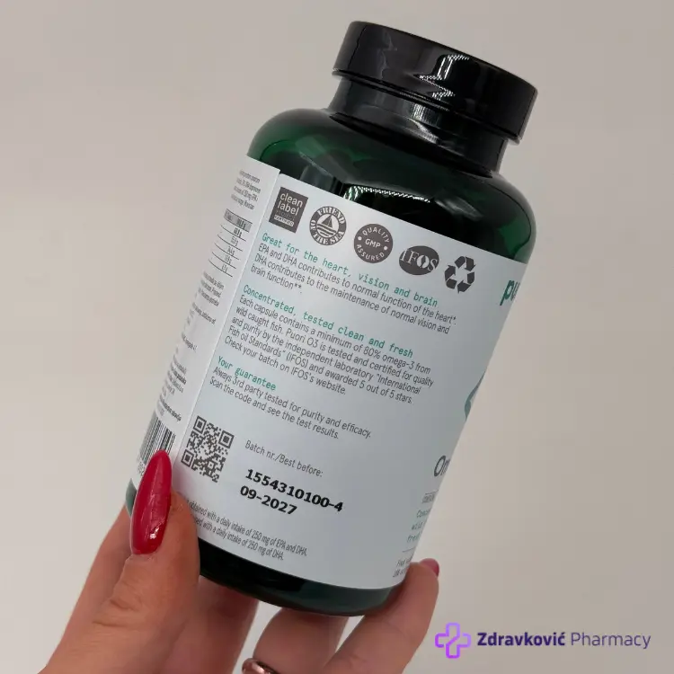 PUORI O3 - Visoko koncentrovano ultra čisto omega 3 riblje ulje - 180 kapsula - Slika 2