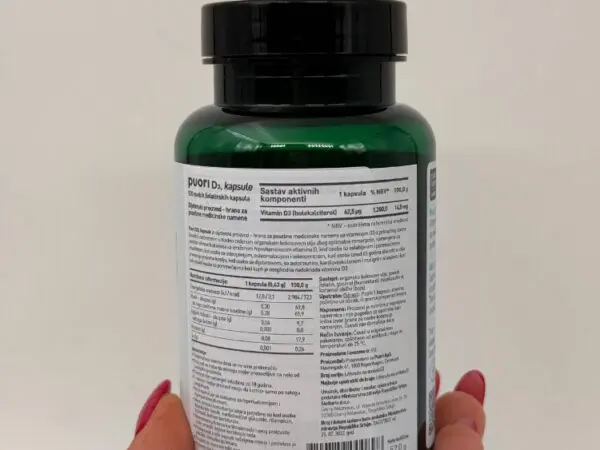 PUORI organski vitamin D3 (2500 i.j.) - 120 mekih kapsula