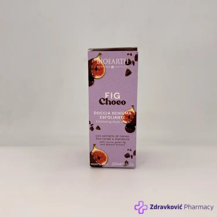 Bioearth choco gel za tuširanje sa prirodnim skrabom smokva/čoko 250ml - Slika 2