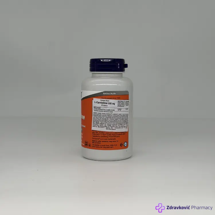 NOW L-Carnitine 500mg, 60kapsula - Slika 2