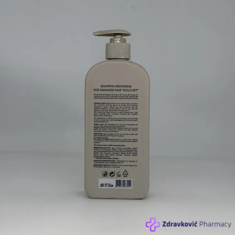Organic Mimi šampon Gold set za oštećenu kosu, 400ml - Slika 2