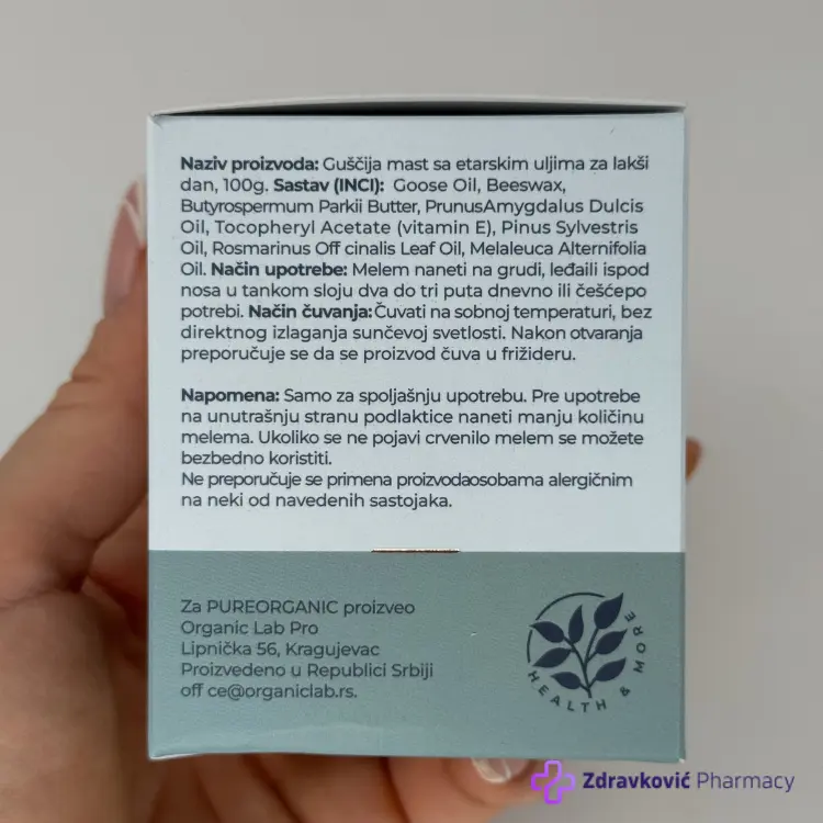 Pure Dnevni melem guščija mast sa etarskim uljima - 100g