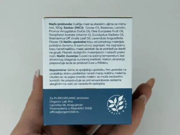 Pure Noćni melem guščija mast sa etarskim uljima - 100 g