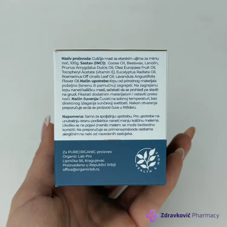 Pure Noćni melem guščija mast sa etarskim uljima - 100 g