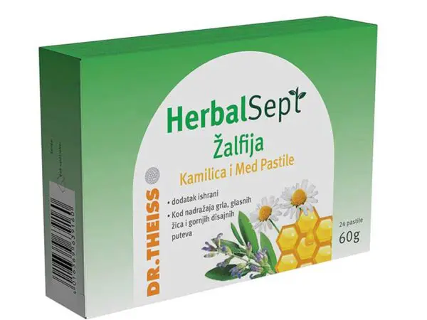 Dr. Theiss Žalfija + kamilica + med 24 pastile