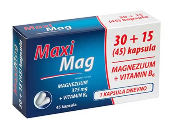 Maxi mag 375mg 30+15 kapsula