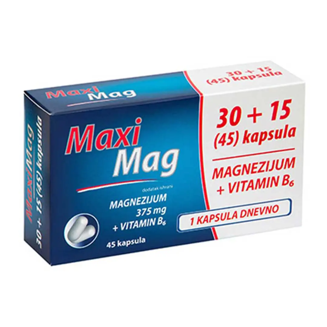 Maxi mag 375mg 30+15 kapsula