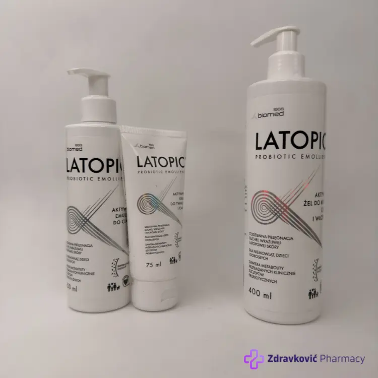 Latopic set Emulzija za telo 250ml+Krema za lice i telo 75ml - gratis Gel kupka 400ml