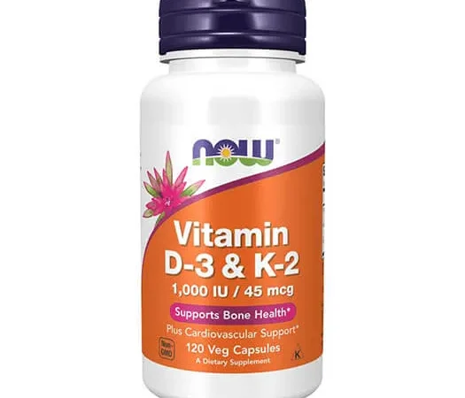 NOW Vitamin D3 & K2 1000IU 45mcg 120 kapsula