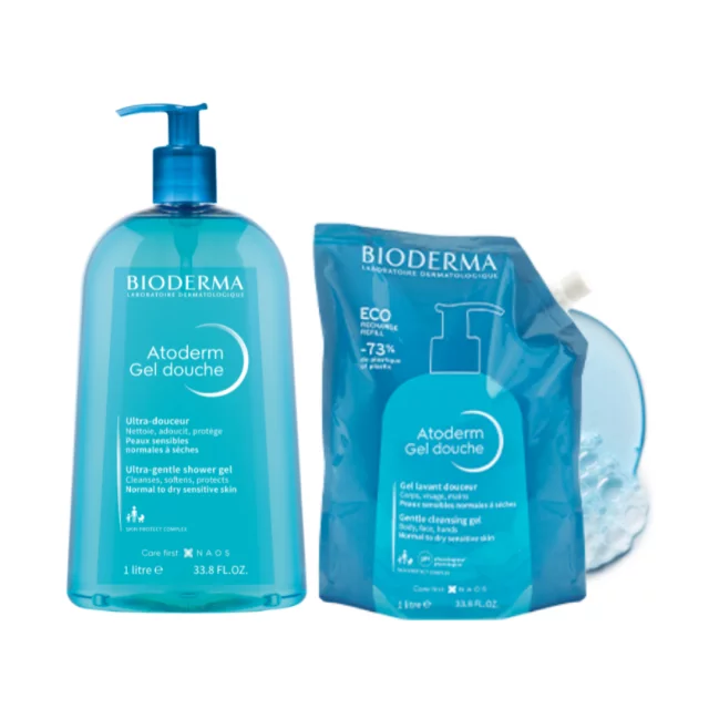 Bioderma Atoderm blagi gel za tuširanje 1l + refill 1l