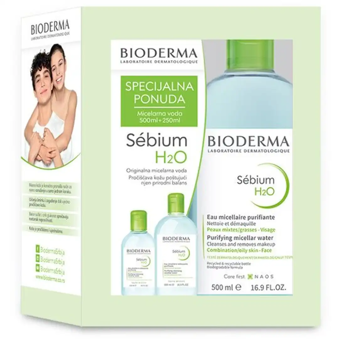 Bioderma Sebium H2O Micelarna voda 500ml + 250ml PROMO
