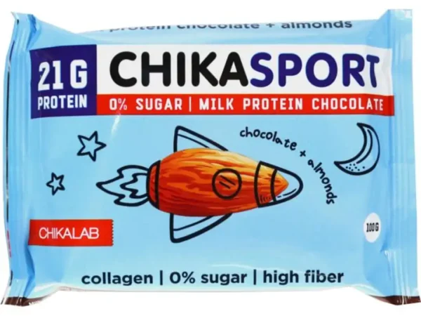CHIKASPORT PROTEINSKA MLEČNA ČOKOLADA SA BADEMOM 100g