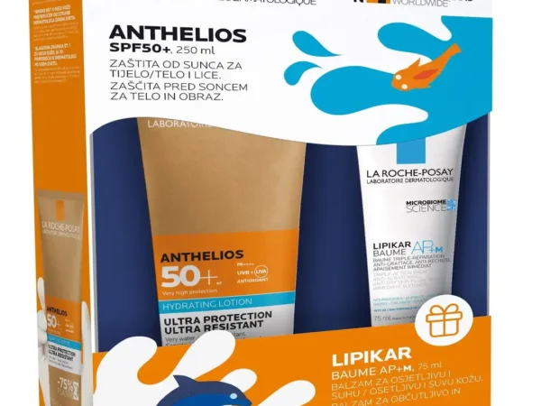 La Roche-Posay Anthelios Hidratantni losion za zaštitu od sunca za lice i telo SPF50+,250ml + Lipika