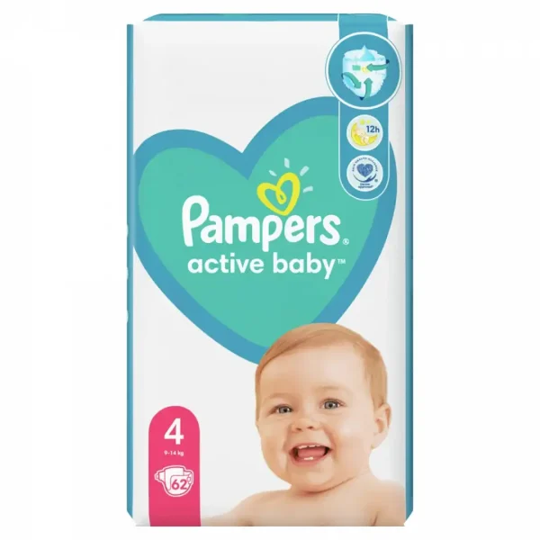 Pampers Active baby JPM 4 Maxi pelene za bebe 62komada