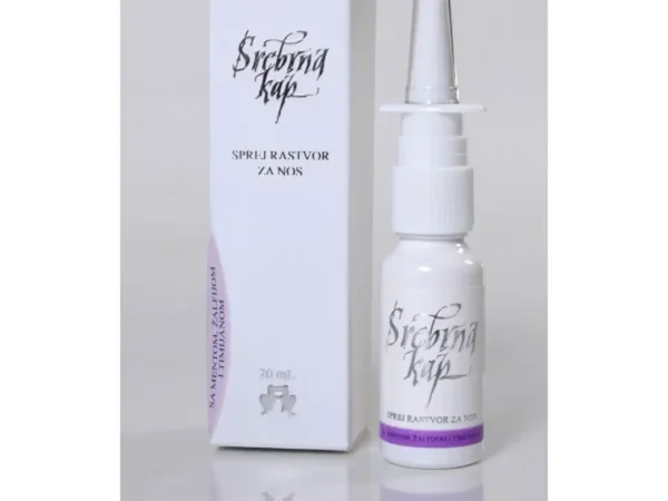 Srebrna kap za nos menta, žalfija, timijan 20ml