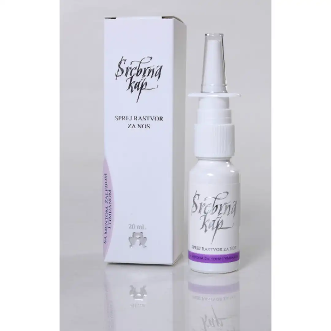 Srebrna kap za nos menta, žalfija, timijan 20ml
