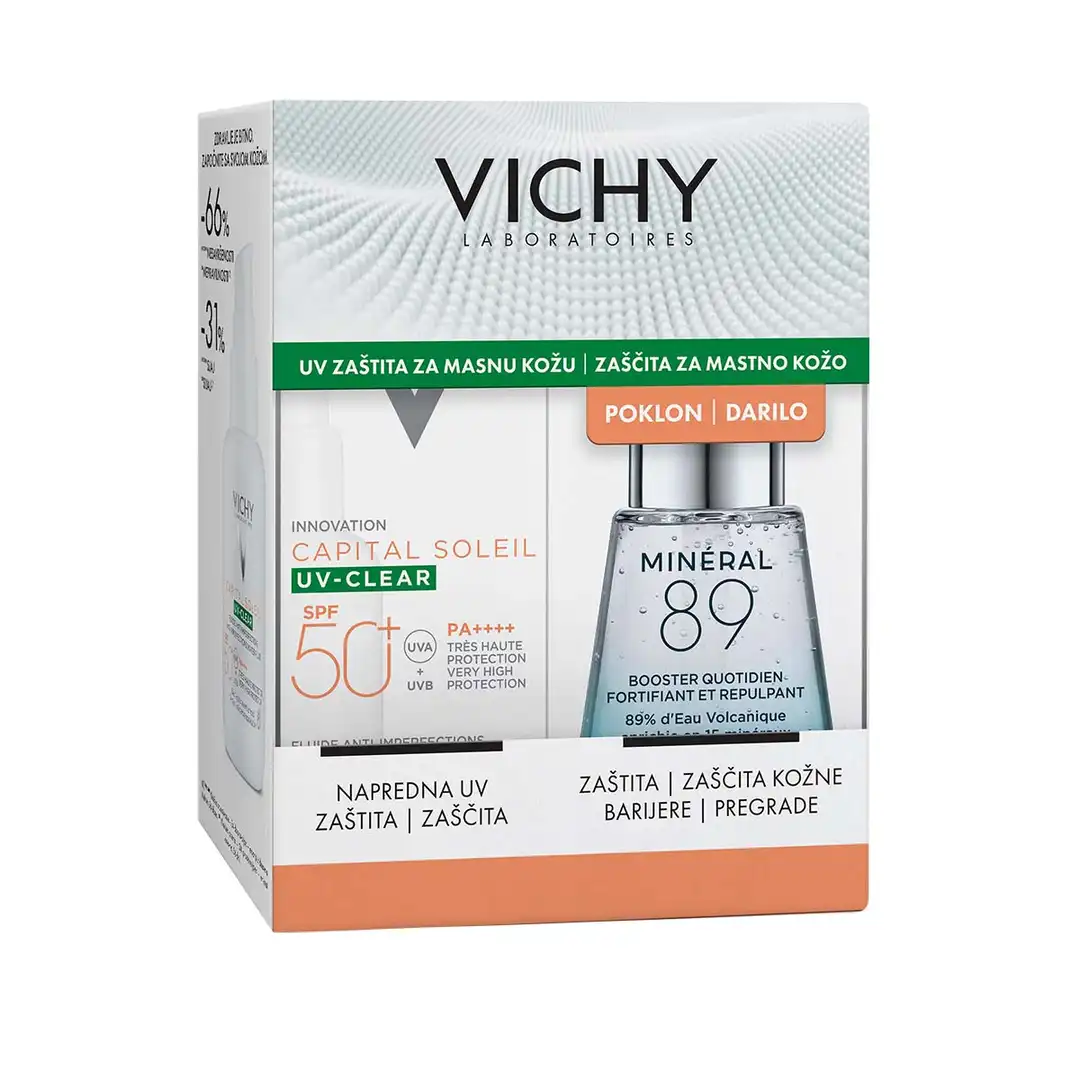 Vichy Capital Soleil UV-Clear Fluid SPF 50+, 40 ml + Mineral 89 Booster, 30 ml GRATIS 4004