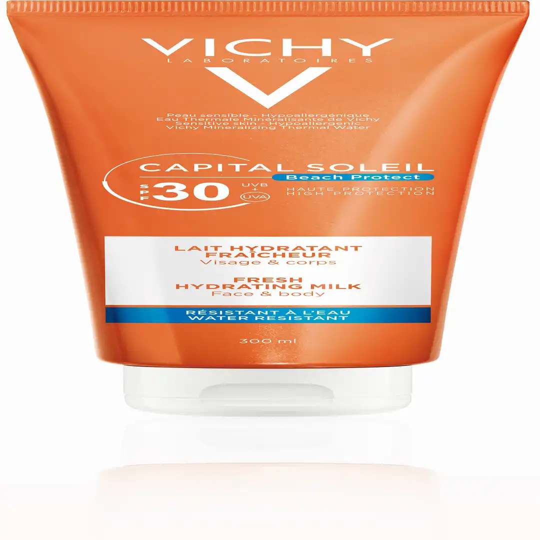 Vichy Capital Soleil Hidratantno mleko za zaštitu od sunca za lice i telo SPF 30, 300 ml