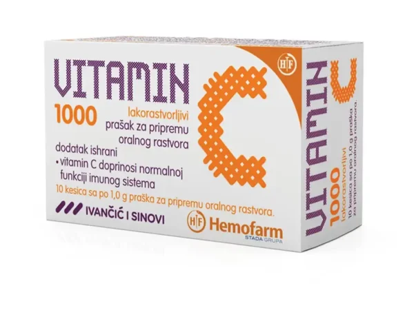 Hemofarm vitamin C 1000mg, 10 kesica