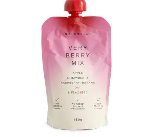 Nutrino Lab VERY BERRY MIX pire - jabuka, jagoda, malina, banana, ovas i laneno seme, 180 g