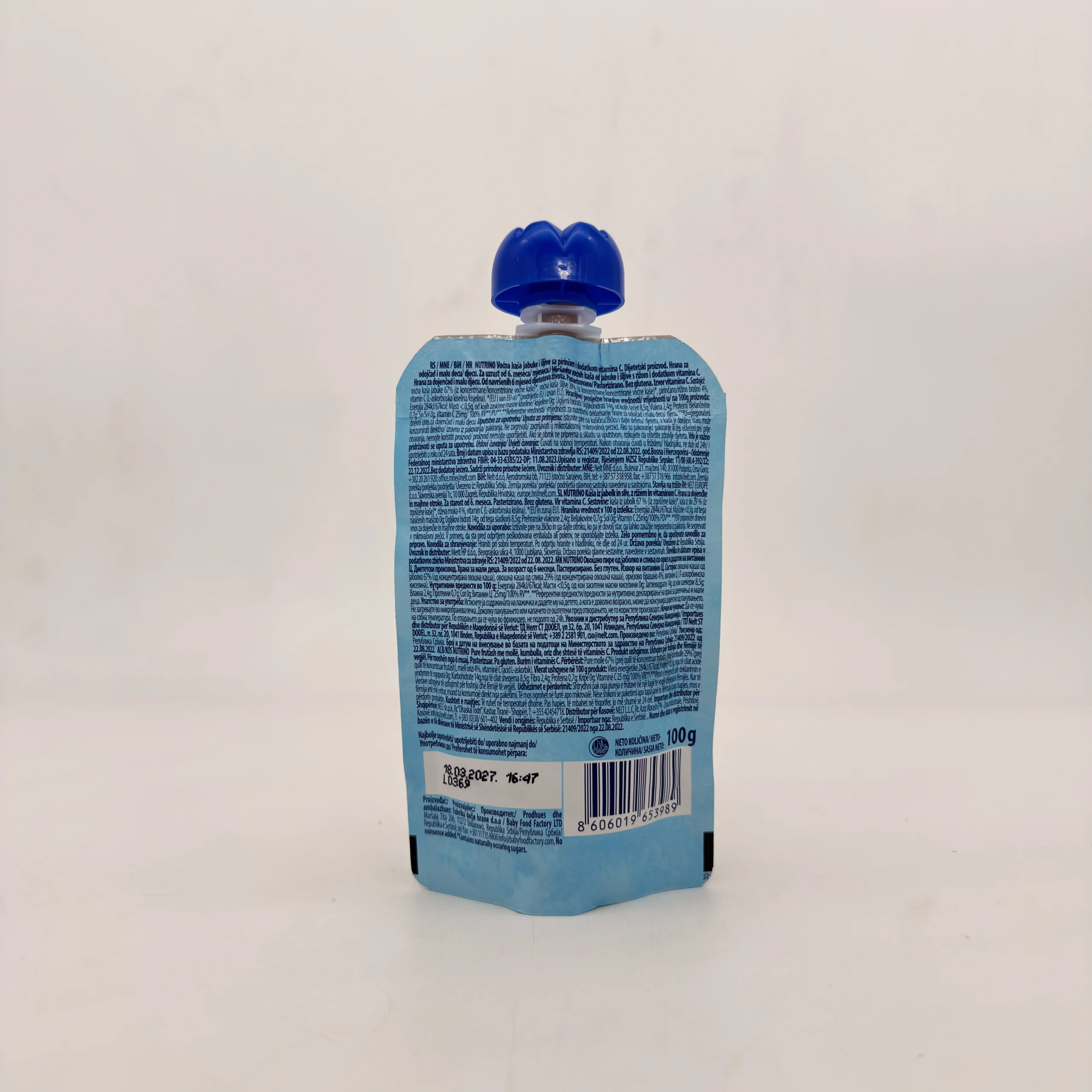 NUTRINO kasa jab,sljiva i pirinac 100g - Slika 2